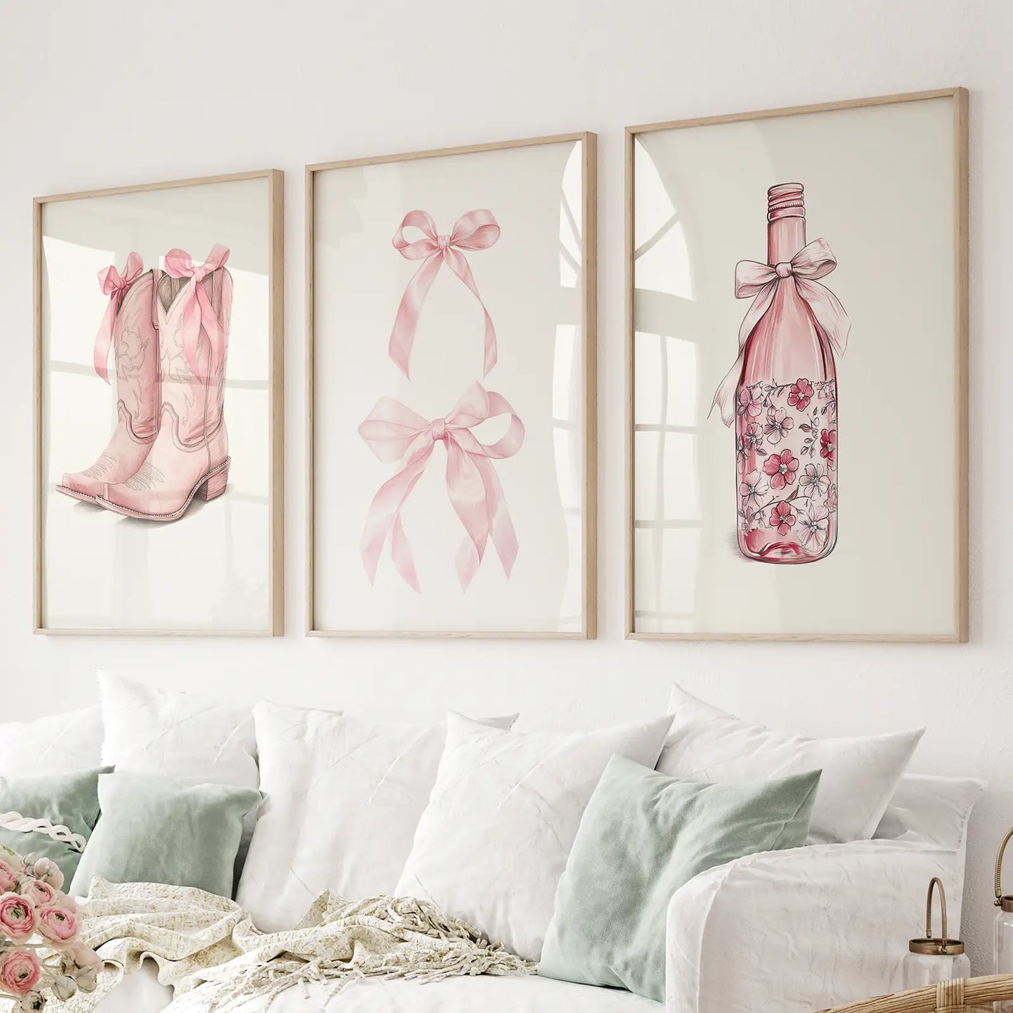 Cowgirl Boots Preppy Western Wall Art Poster Set