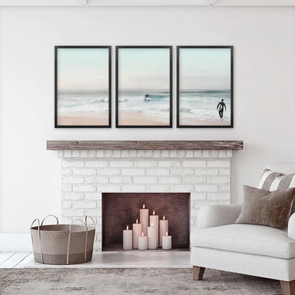 Ocean Surf Wall Art Set of 3 Beach Prints