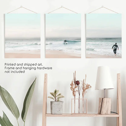 Ocean Surf Wall Art Set of 3 Beach Prints