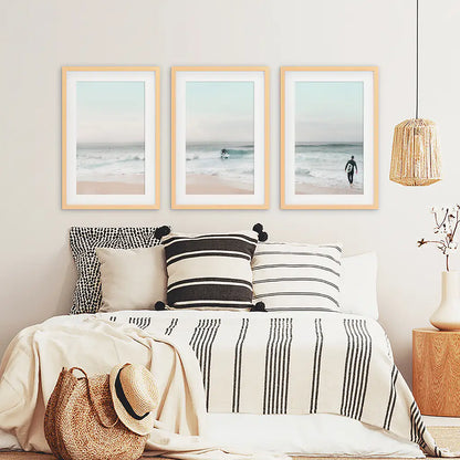 Ocean Surf Wall Art Set of 3 Beach Prints