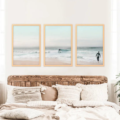 Ocean Surf Wall Art Set of 3 Beach Prints