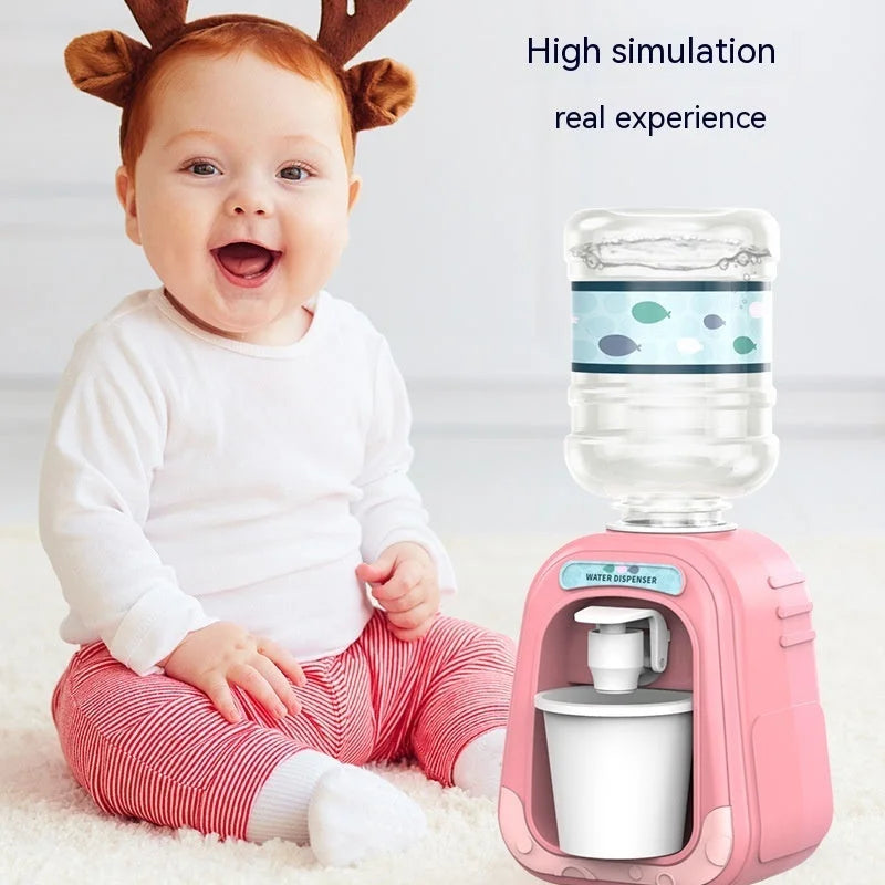 Pink children's mini simulation water dispenser interactive pretend play toy for kids