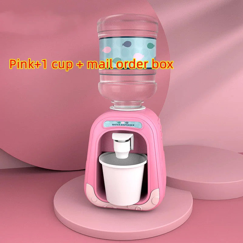 Pink children's mini simulation water dispenser toy includes 1 cup and mail order box