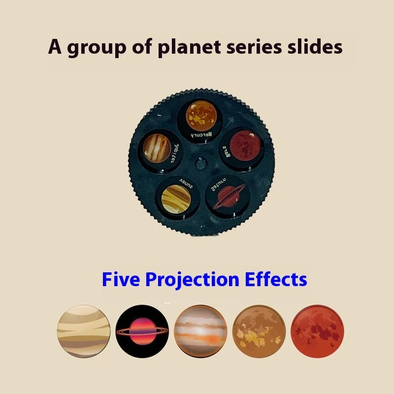 Planet series projection slide wheel displaying multiple planet visuals