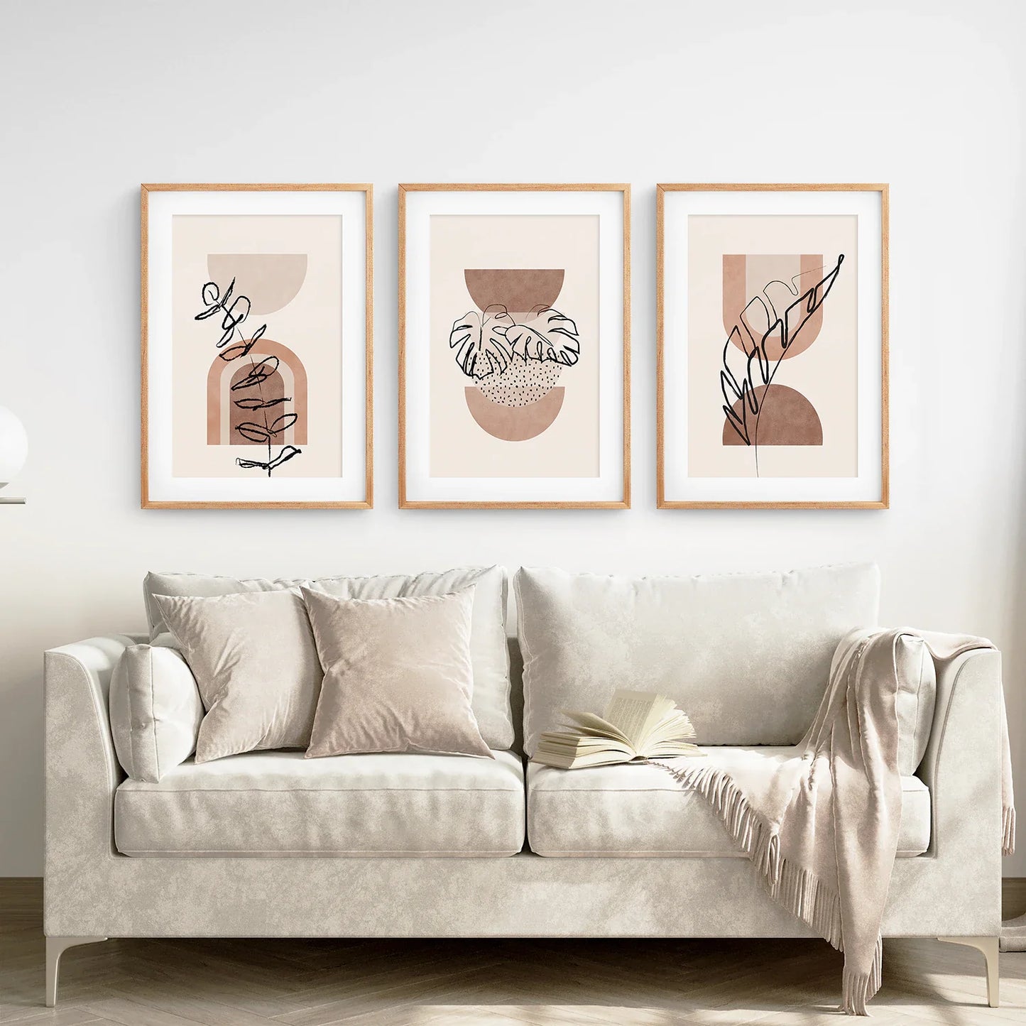 Watercolor Boho Wall Art Set of 3, Terracotta Plant Prints
