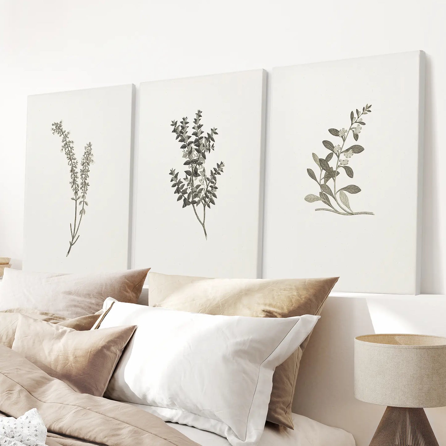 Vintage Floral 3 Piece Wall Art Rustic Botanical Set