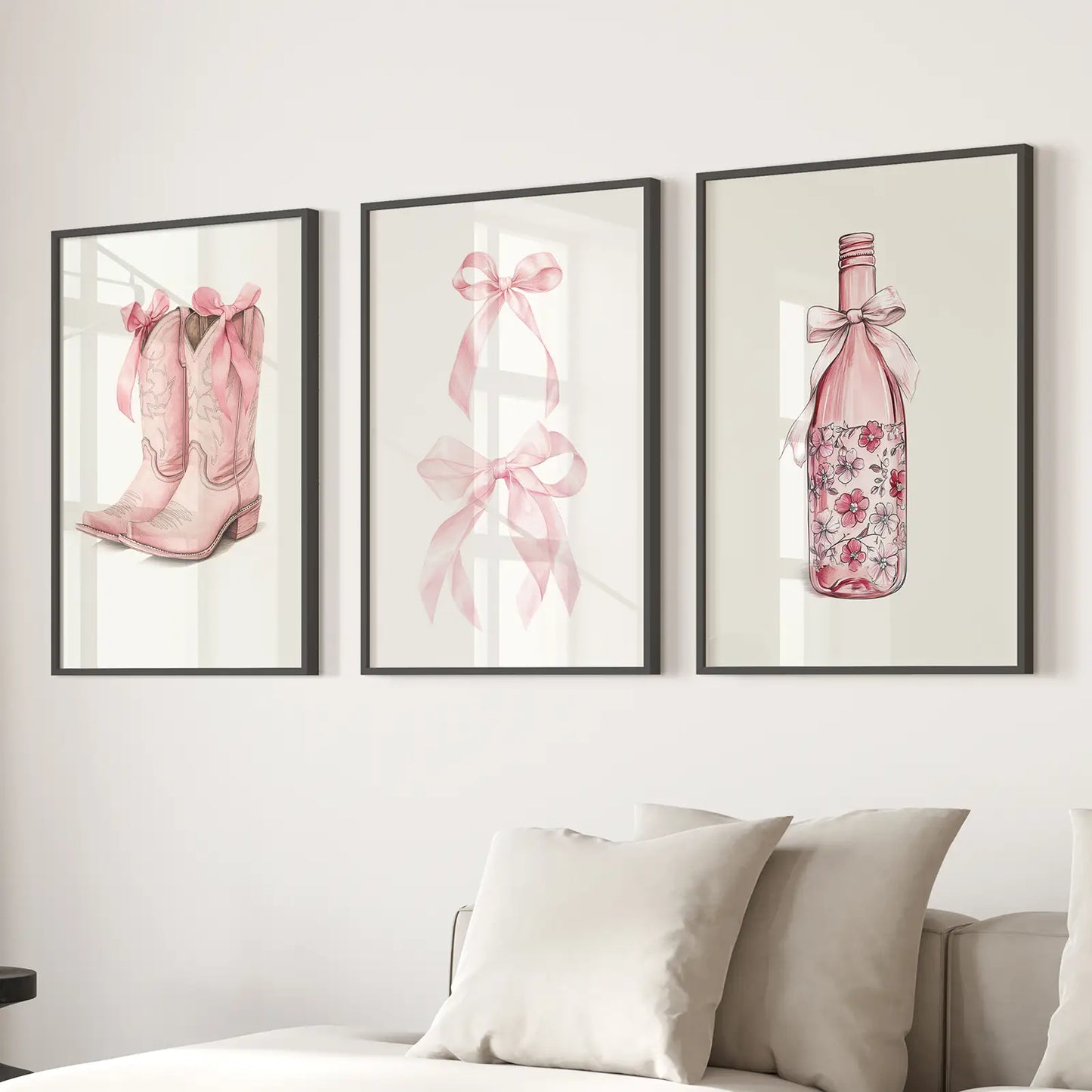 Cowgirl Boots Preppy Western Wall Art Poster Set