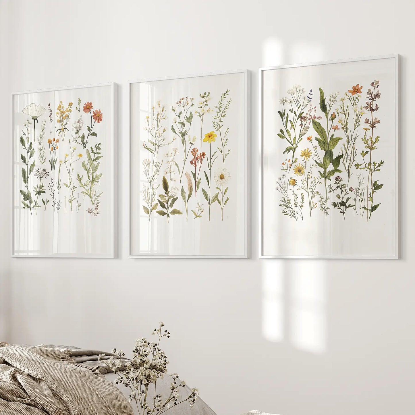 Watercolor Wildflower Nursery Wall Art Set of 3