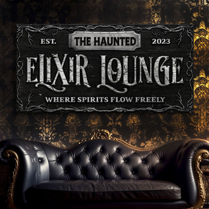 Haunted Elixir Lounge Halloween Canvas Wall Art