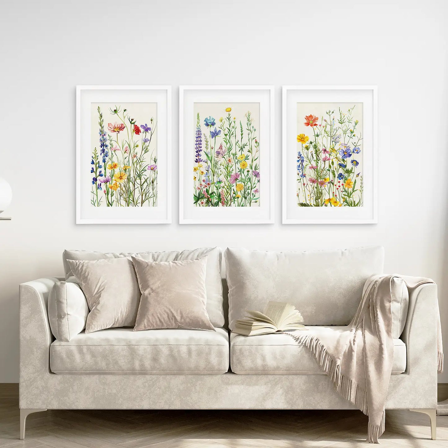 Wildflower Wall Art Set of 3 Watercolor Floral Prints