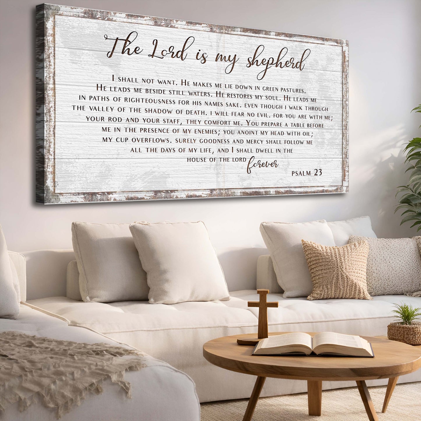 Psalm 23 The Lord Is My Shepherd Faith Canvas Wall Art III