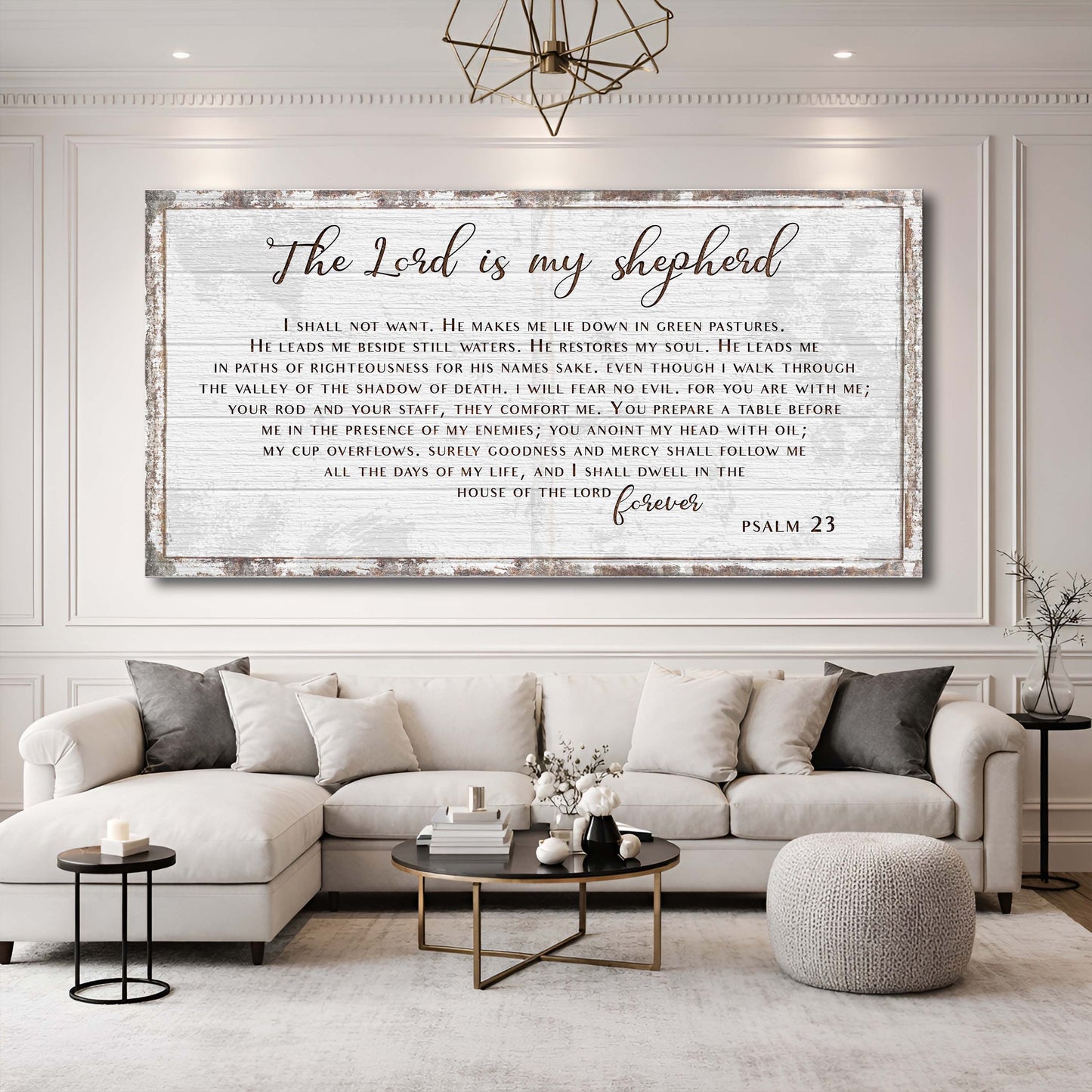 Psalm 23 The Lord Is My Shepherd Faith Canvas Wall Art III