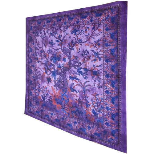 Tree of Life Bird Tapestry Boho Cotton Wall Hanging