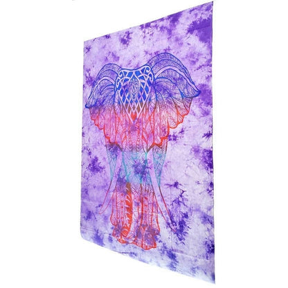 Elephant Tie Dye Tapestry Boho Cotton Wall Hanging