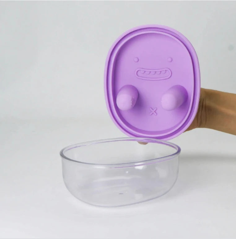 Purple touch free snack dispenser for office and gym use