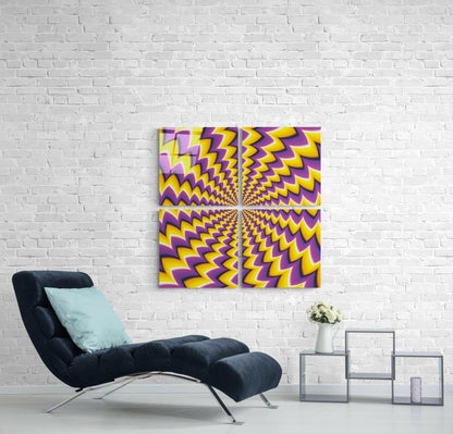 Yellow Illusion Glass Wall Art