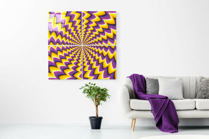 Yellow Illusion Glass Wall Art