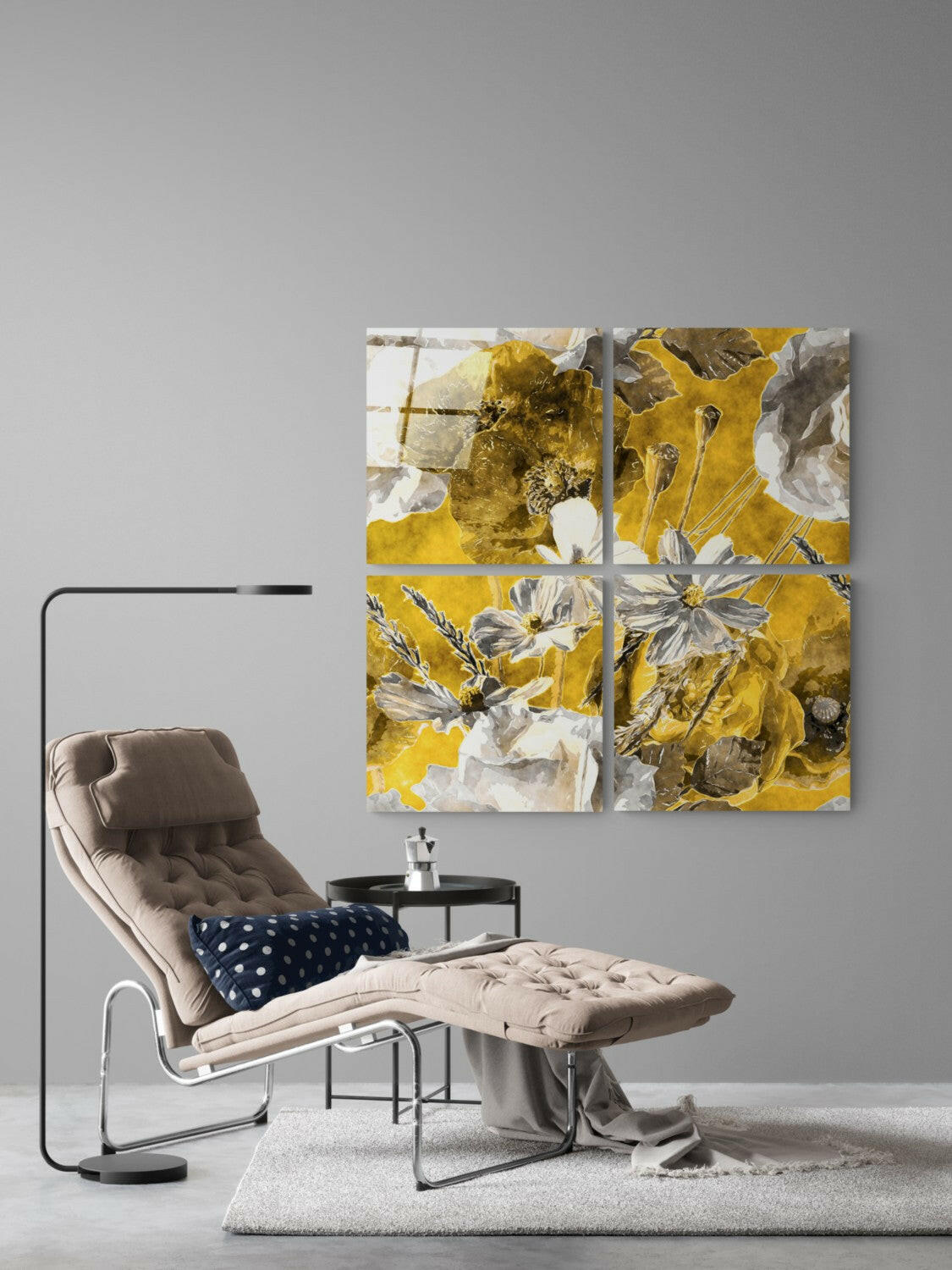 Autumn Flowers Glass Wall Art
