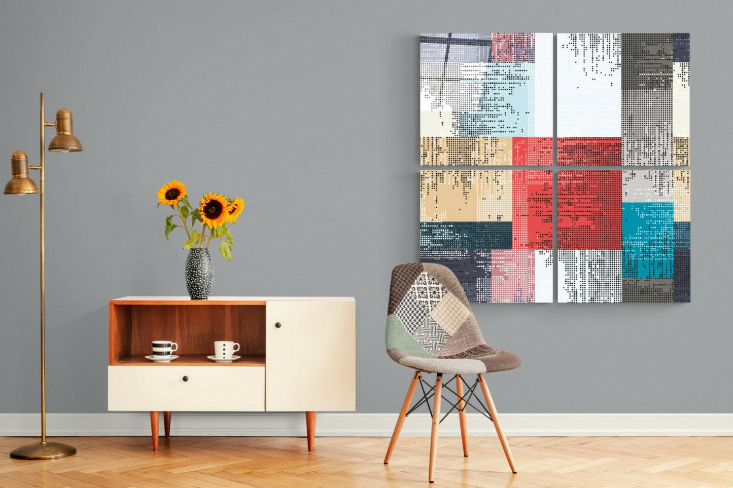 Dots Quadro Glass Wall Art Set