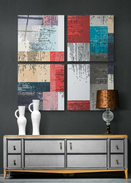 Dots Quadro Glass Wall Art Set