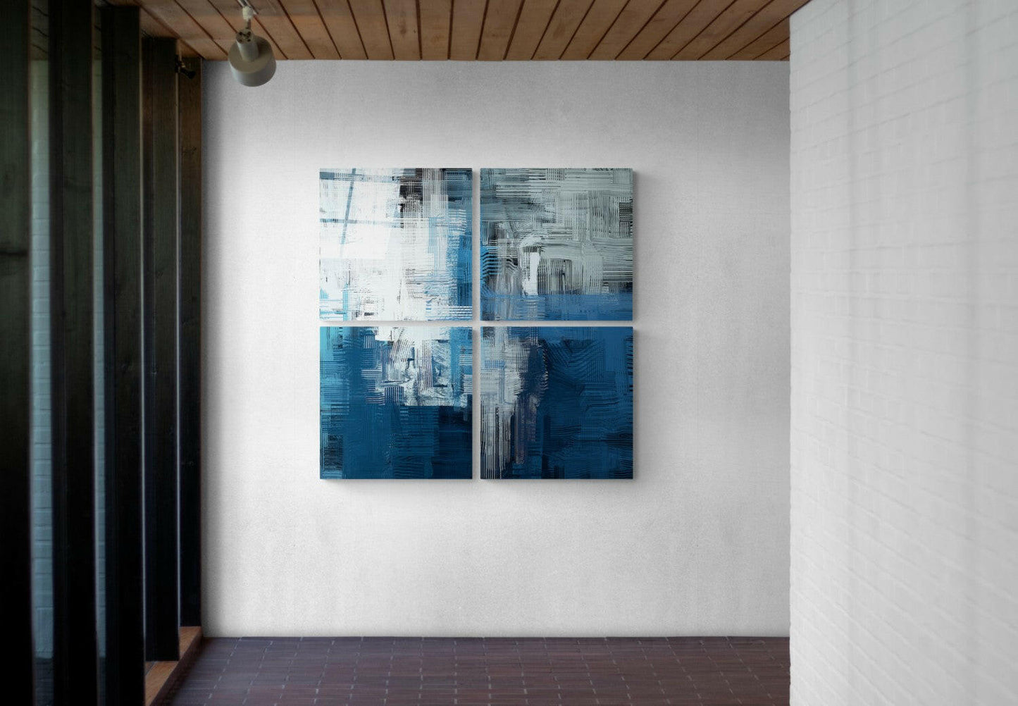 Blue Touch 4-Piece Glass Wall Art