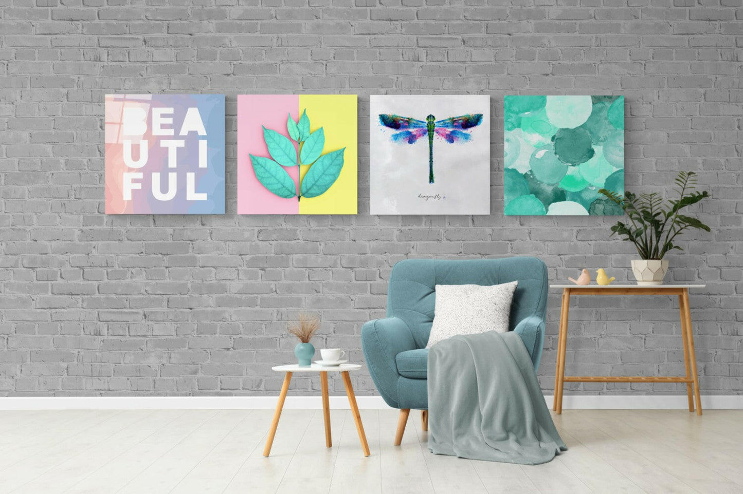 Beauty Quadro glass wall art 4-piece set