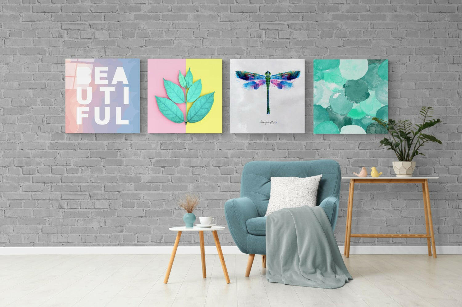 Beauty Quadro glass wall art 4-piece set