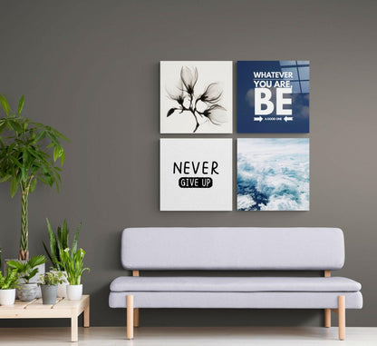 Motivation 4-Piece Glass Wall Art