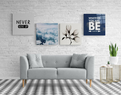 Motivation 4-Piece Glass Wall Art set print
