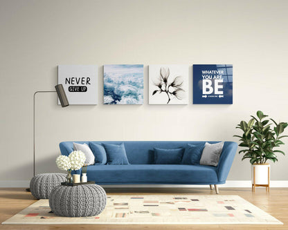 Motivation 4-Piece Glass Wall Art