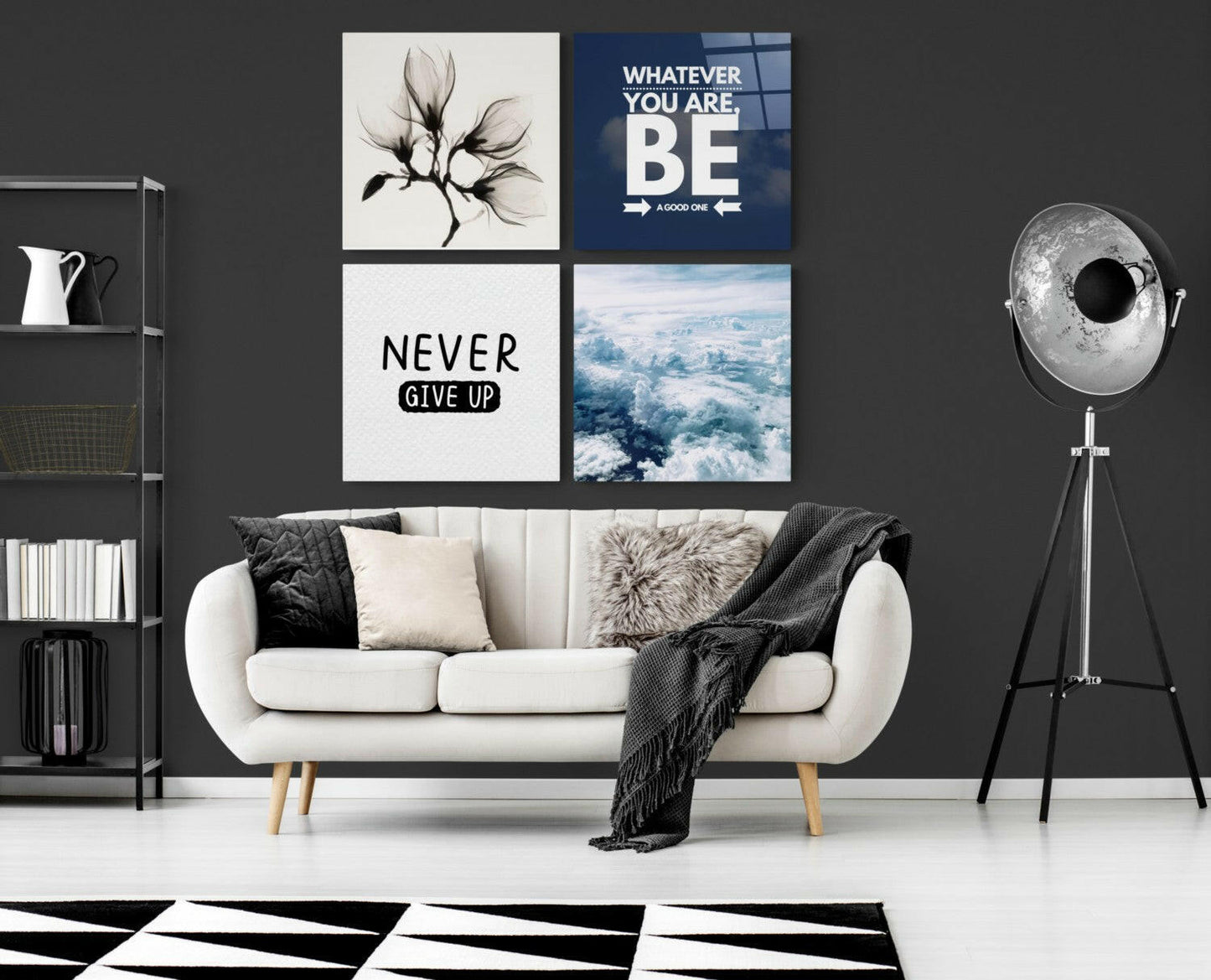 Motivation 4-Piece Glass Wall Art