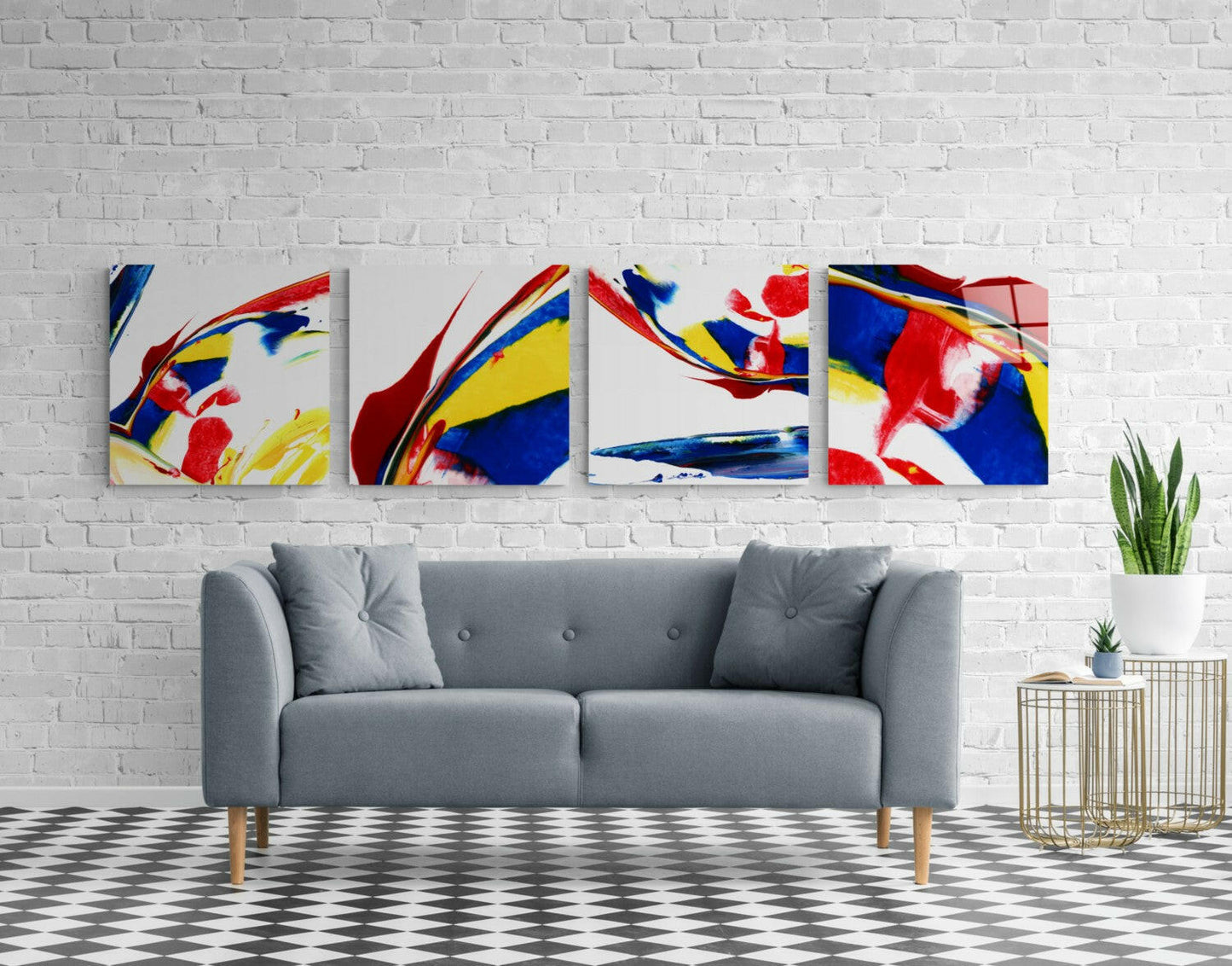 Dance of Red Glass Wall Art Set