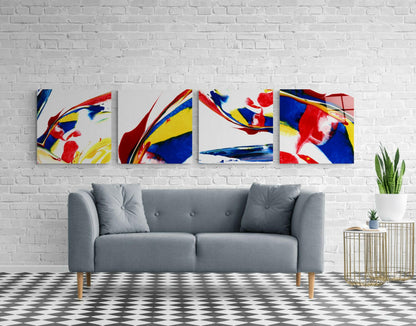 Dance of Red Glass Wall Art Set