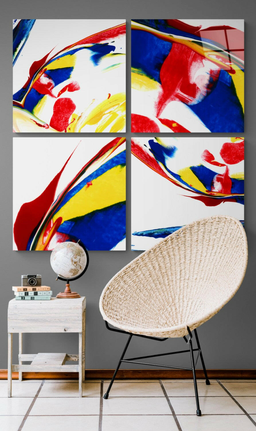 Dance of Red Glass Wall Art Set