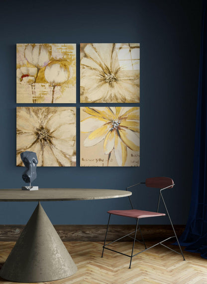 Yellow Flower Glass Wall Art