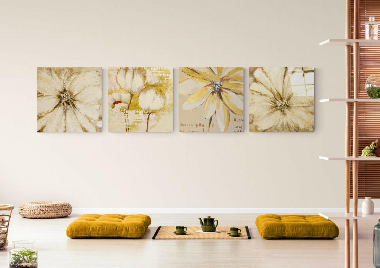 Yellow Flower Glass Wall Art