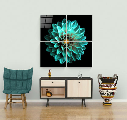 Chrysanthemum Glass Wall Art Set