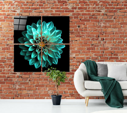 Chrysanthemum Glass Wall Art Set