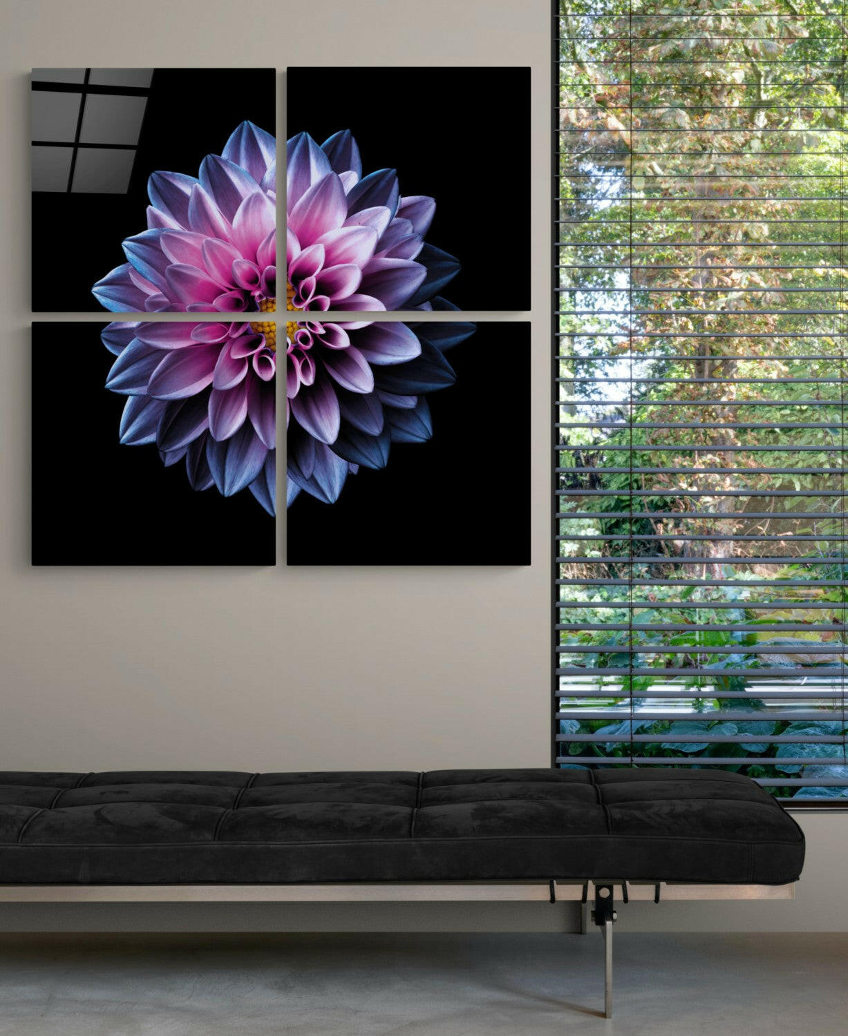 Purple Chrysanthemum Glass Wall Art