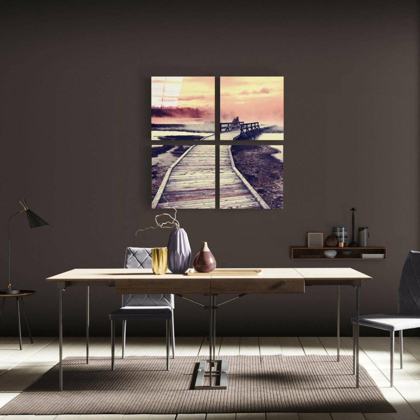 Scaffolding Quadro 4-piece glass wall art
