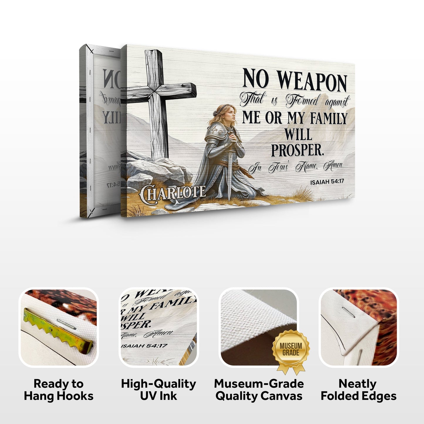 Isaiah 54:17 No Weapon Formed Canvas Faith Wall Art