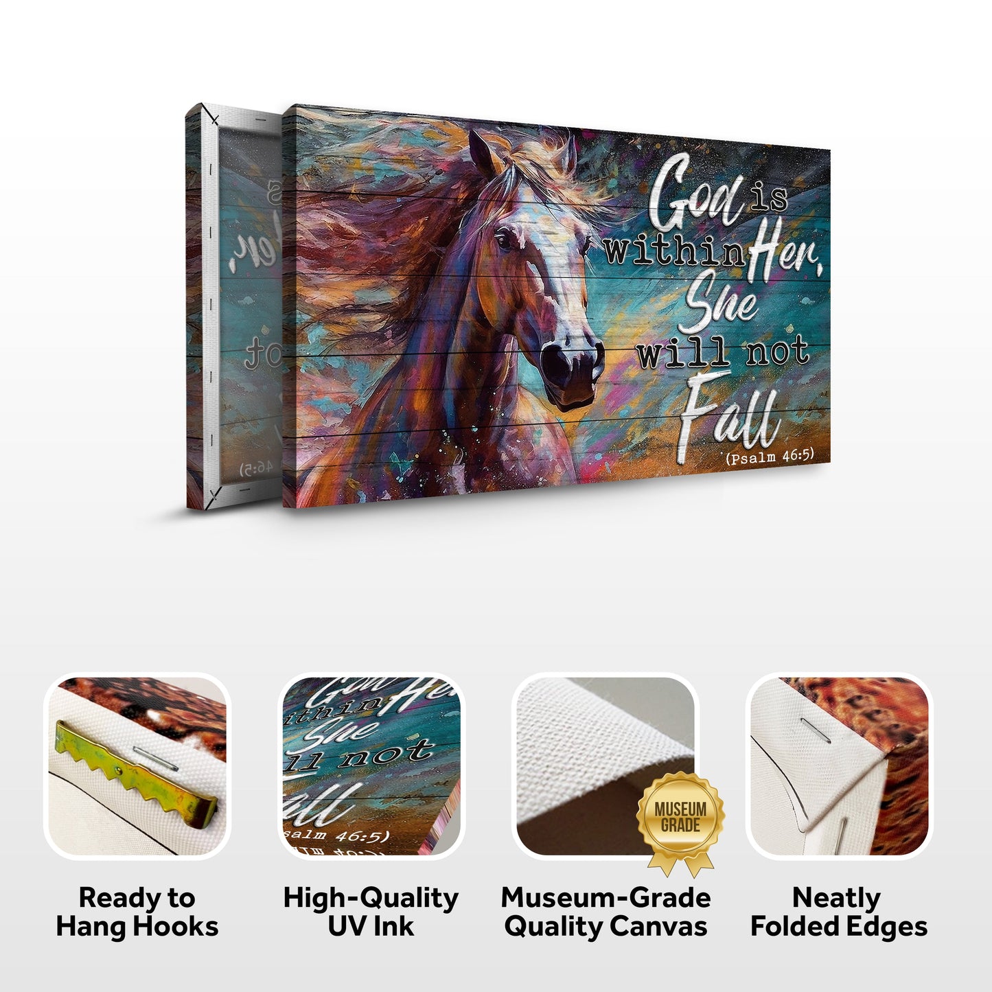 God Is Within Her She Will Not Fall - Psalm 46:5 Canvas Wall Art