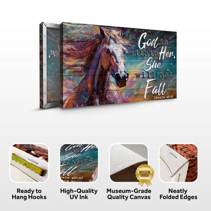 God Is Within Her She Will Not Fall - Psalm 46:5 Canvas Wall Art
