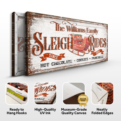 Sleigh Rides Festive Christmas Canvas Wall Art