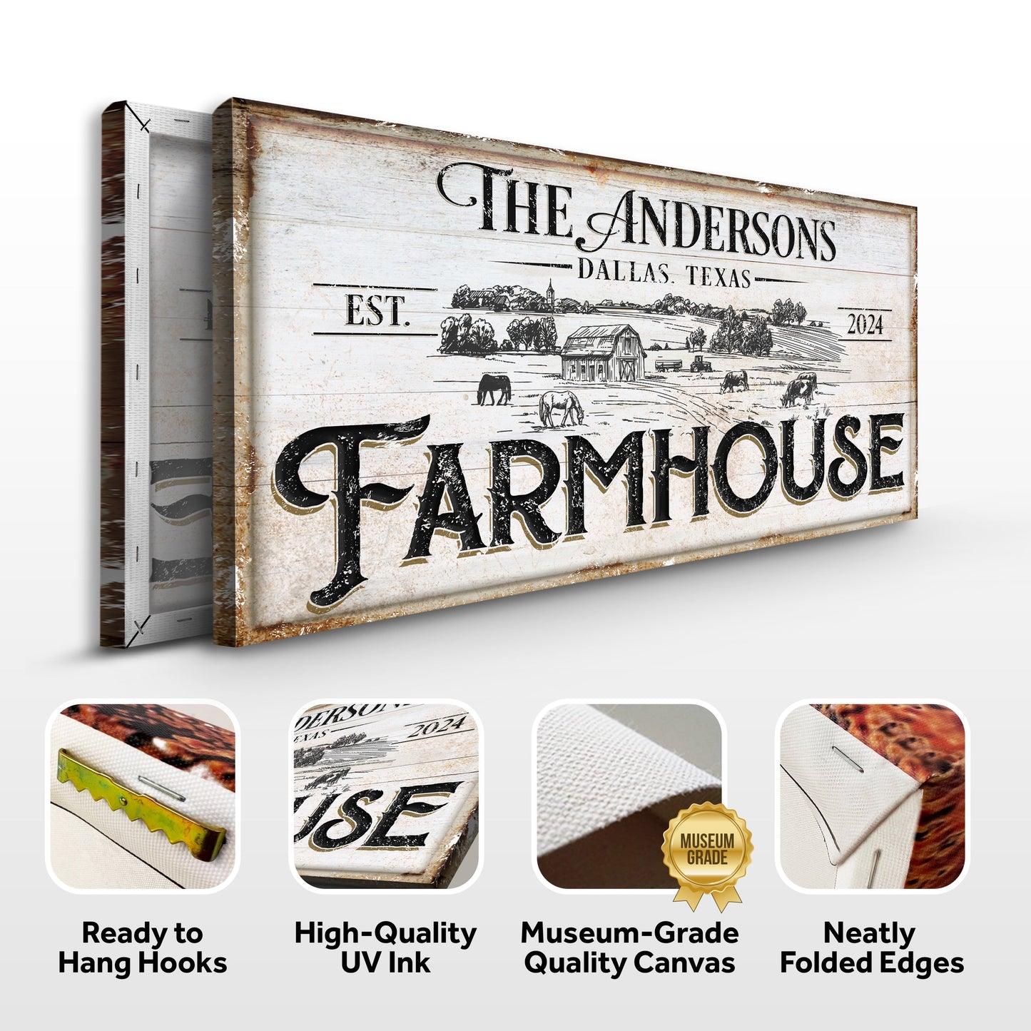 Rustic Farmhouse Canvas Sign XII