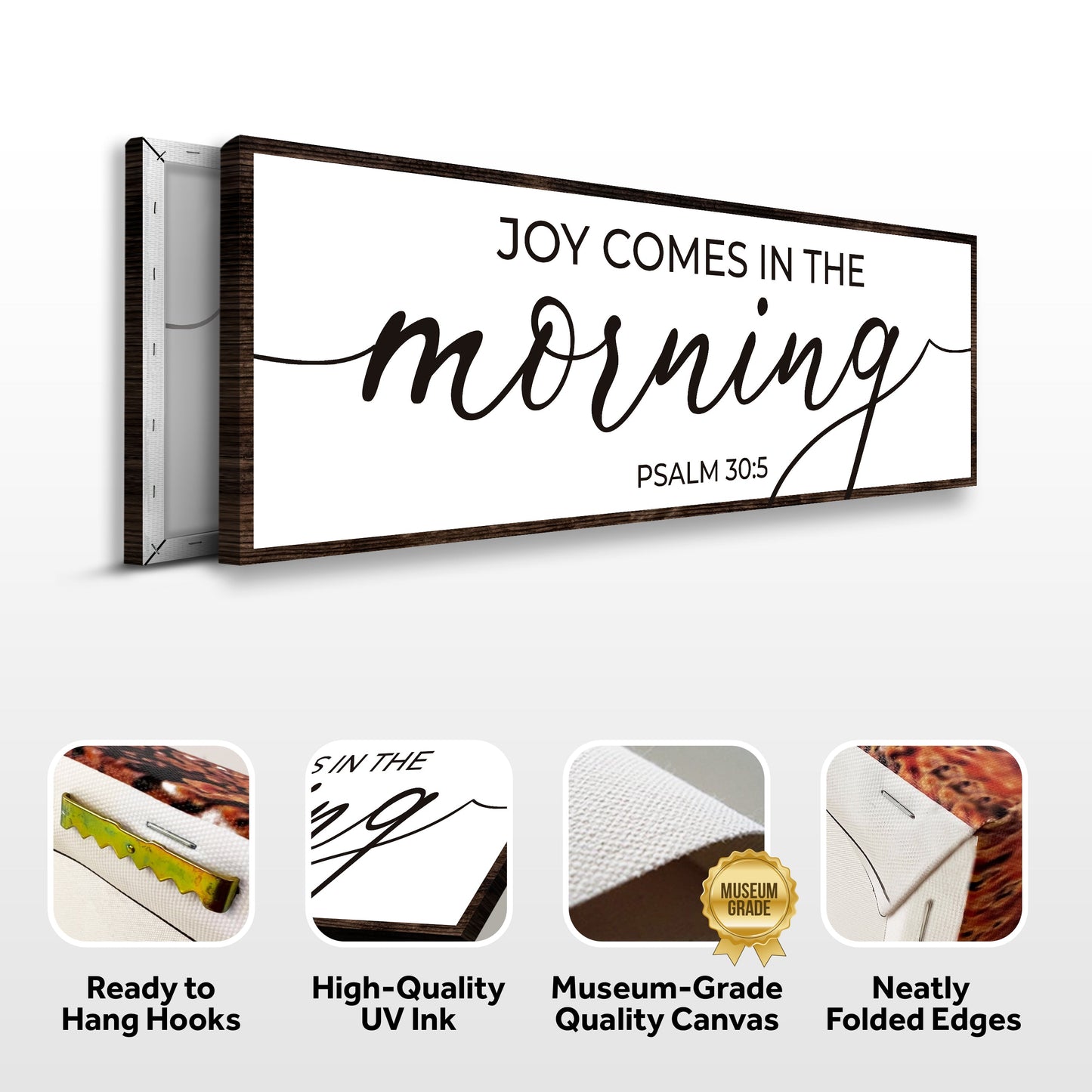 Joy Comes in the Morning Scripture Canvas Wall Art