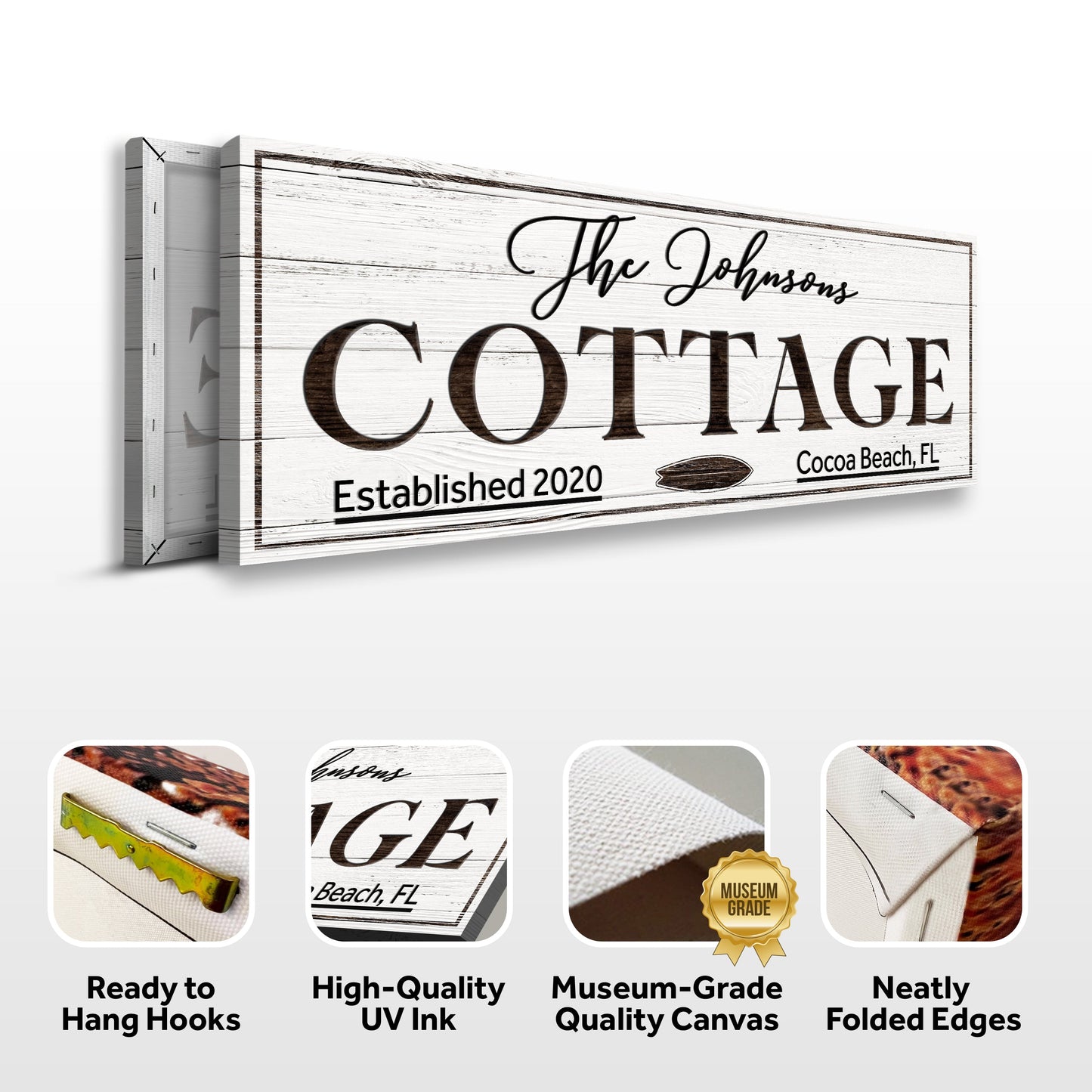 Cottage Beach House Canvas Wall Art