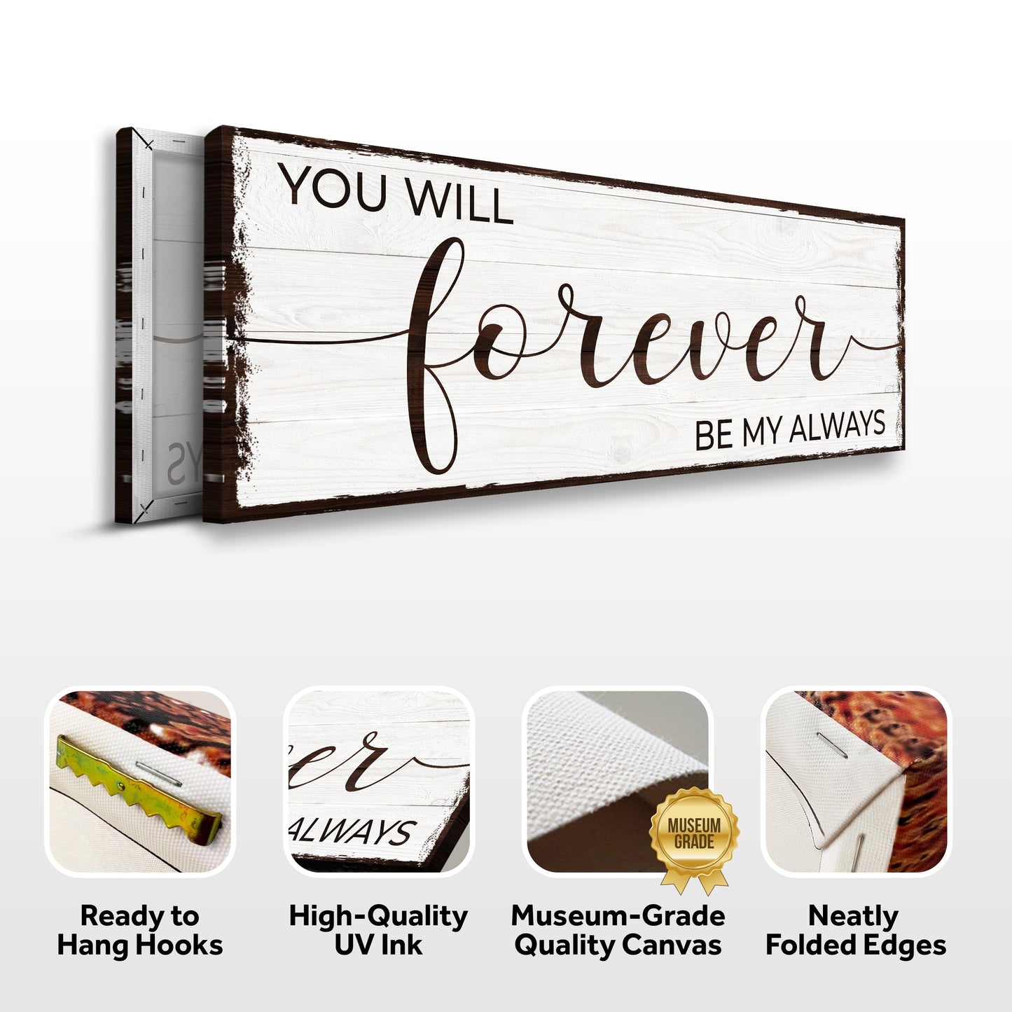 Forever Be My Always Canvas Wall Art - Style B