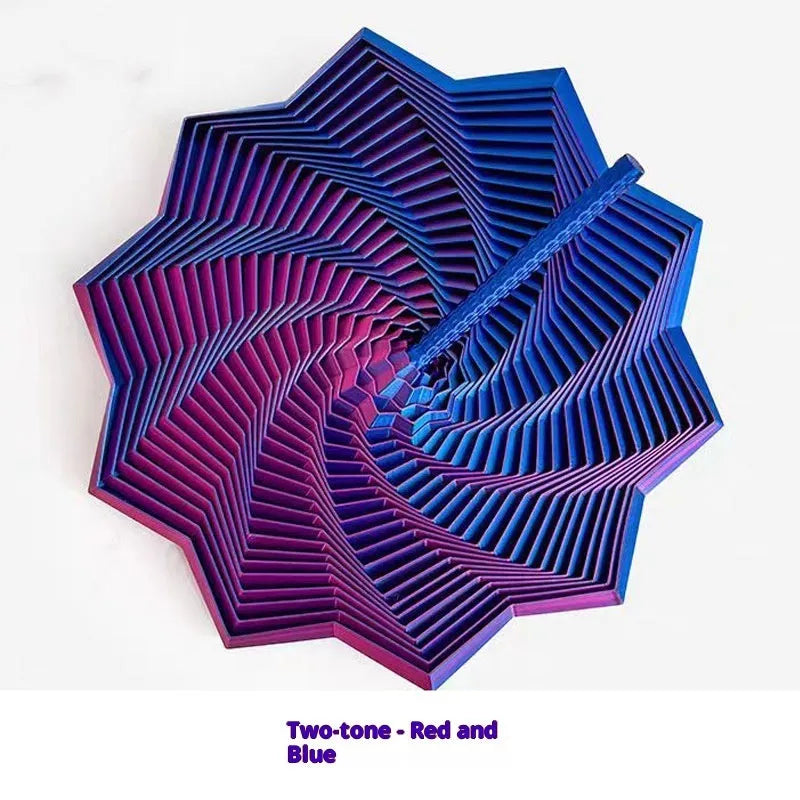 Red and blue two-tone 3D printed spiral radish tower decompression toy