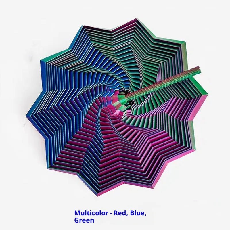 Red blue green multicolor 3D printed spiral radish tower decompression toy